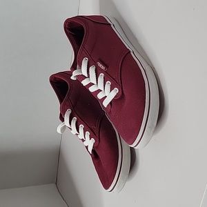 Women's Burgundy Van's lowcut Sneakers, Size 8